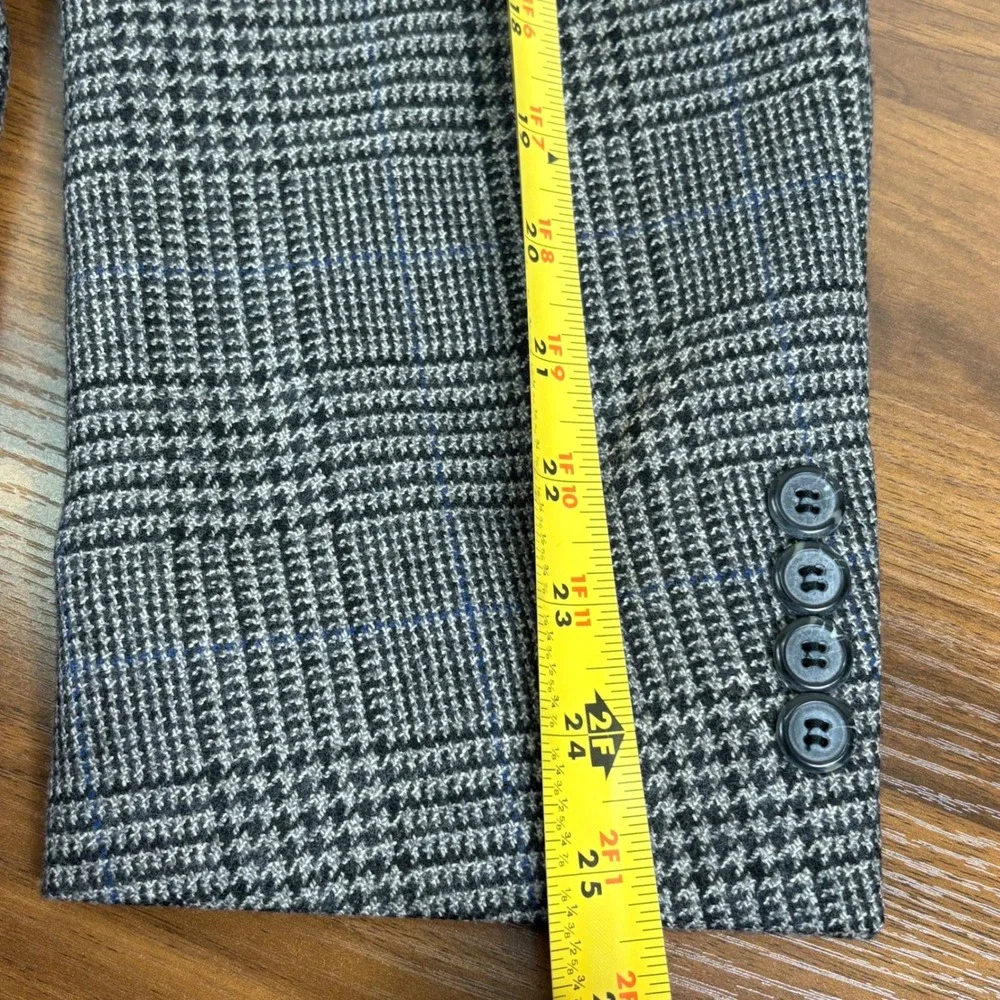 Haggar Collections 42L 100% Lambswool‎ Blazer Glen Plaid Mens Sport Coat Jacket